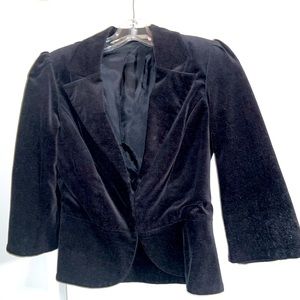 Black Suede Blazer Elbow length sleeves | Size 2